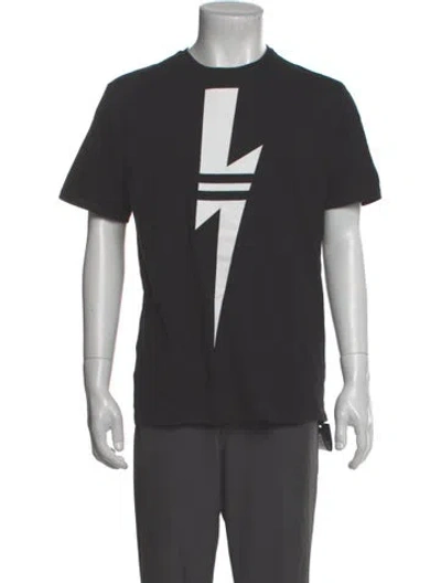 Pre-owned Neil Barrett Graphic Print Crew Neck T-shirt In Gray