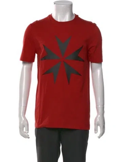 Pre-owned Neil Barrett Graphic Print Crew Neck T-shirt W/ Tags In Orange