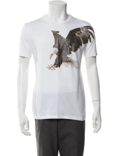 Pre-owned Neil Barrett Graphic Print Crew Neck T-shirt In White