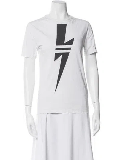 Pre-owned Neil Barrett Graphic Print Crew Neck T-shirt In White