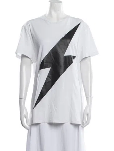 Pre-owned Neil Barrett Graphic Print Crew Neck T-shirt In White