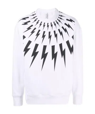 Neil Barrett Graphic-print Long-sleeved Jumper In Black