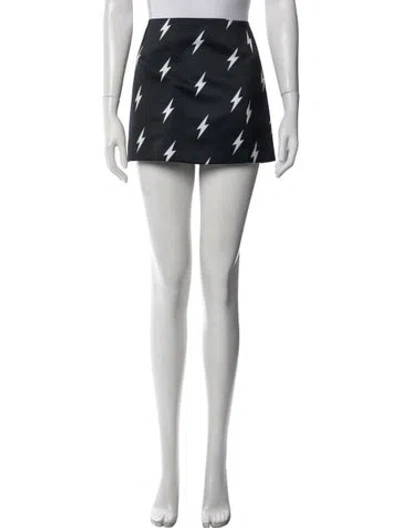 Pre-owned Neil Barrett Graphic Print Mini Skirt In Black