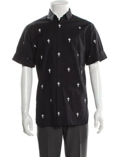 Pre-owned Neil Barrett Graphic Print Short Sleeve Shirt In Gray