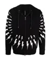 Neil Barrett Graphic-print Zip-fastening Hoodie In Black