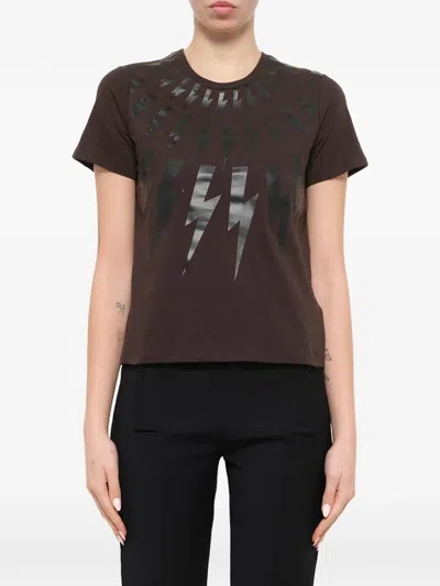 Neil Barrett Graphic-print T-shirt In Brown