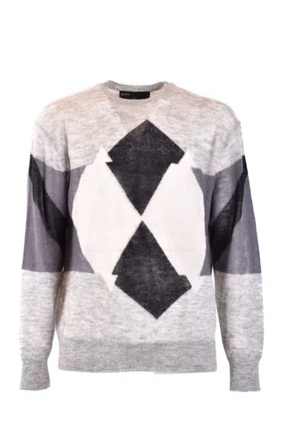 NEIL BARRETT NEIL BARRETT GREY KNIT SWEATER