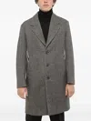 Neil Barrett Herringbone-pattern Single-breasted Coat In Gray