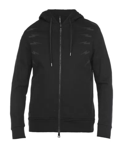 Neil Barrett Hooded Long-sleeved Hoodie In Black