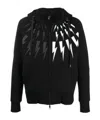 Neil Barrett Hooded Long-sleeved Hoodie In Black