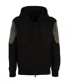 Neil Barrett Cotton Logo Hooded Sweatshirt In Black