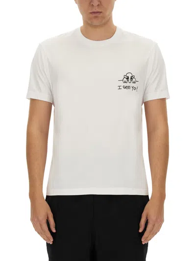 Neil Barrett Cotton Slim Fit I See You Crew-neck T-shirt In White