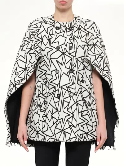 Neil Barrett Jacquard Cape In White