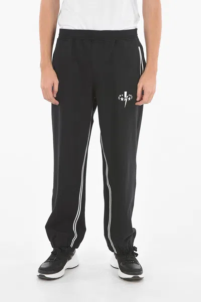 Neil Barrett James Harden Baggy Joggers With Bolt Star Print In Black