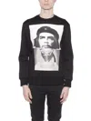 Neil Barrett Men's Black Neoprene Sweatshirt With Print And Double Lateral Zip In Black