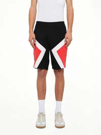Neil Barrett Colour-block Knit Shorts In Black