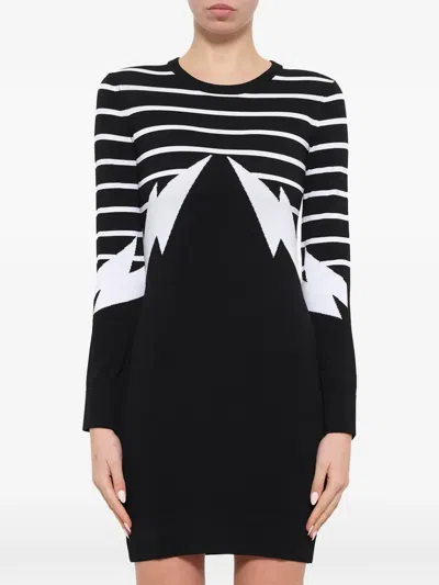 Neil Barrett Knitted Mini Dress In Black