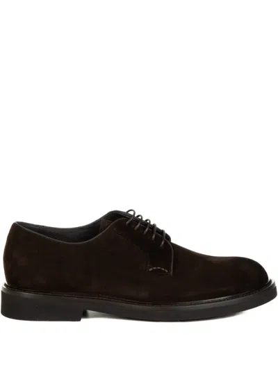 Neil Barrett Lace-up Suede Derby Shoes In Brown