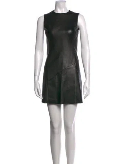Pre-owned Neil Barrett Lamb Leather Mini Dress In Black