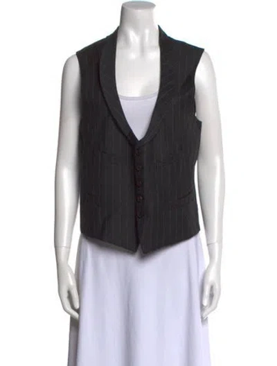 Pre-owned Neil Barrett Lamb Leather V-neck Crop Top In Black