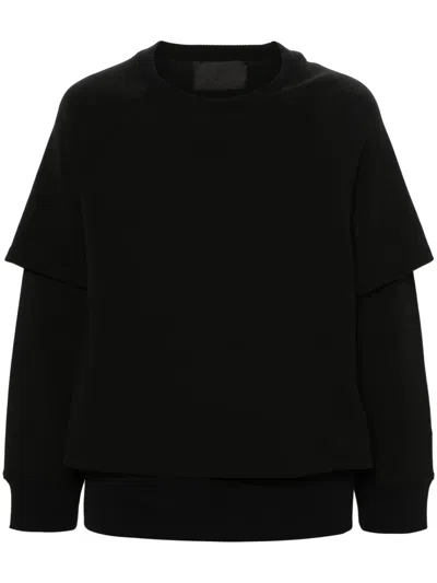 Neil Barrett Layered Jersey Sweatshirt In Black