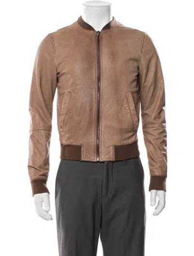 Pre-owned Neil Barrett Leather Bomber Jacket In Brown