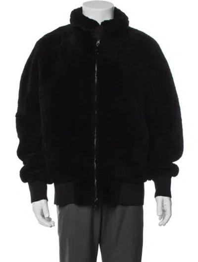 Pre-owned Neil Barrett Leather Bomber Jacket W/ Tags In Black