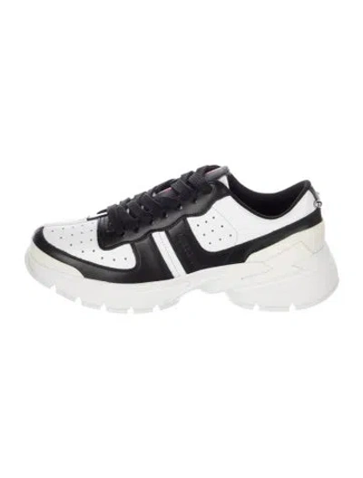 Pre-owned Neil Barrett Leather Colorblock Pattern Sneakers In Blue