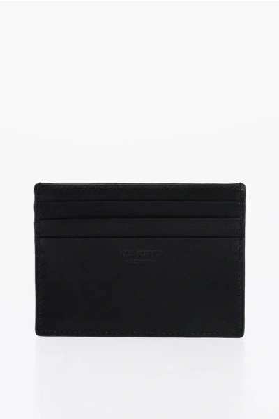 Neil Barrett Leather Fair-isle Thunderbolt Card Holder With Contrast Prin In Black