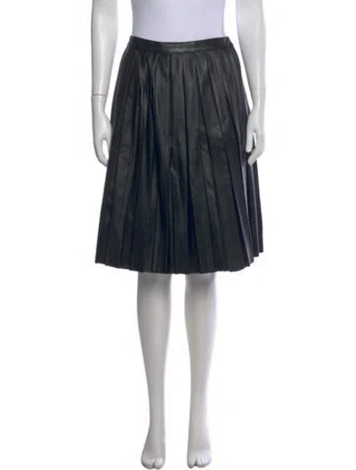 Pre-owned Neil Barrett Leather Knee-length Skirt In Black