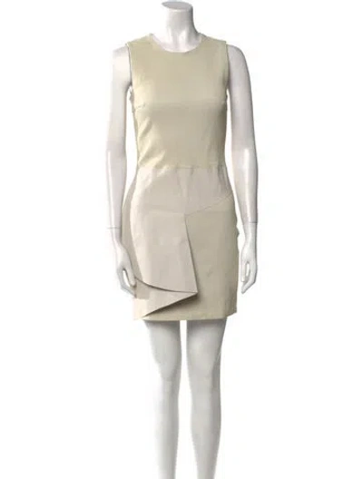 Pre-owned Neil Barrett Leather Mini Dress In Neutral