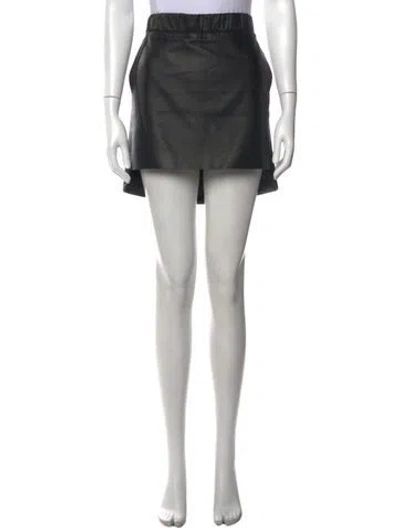 Pre-owned Neil Barrett Leather Mini Skirt In Black