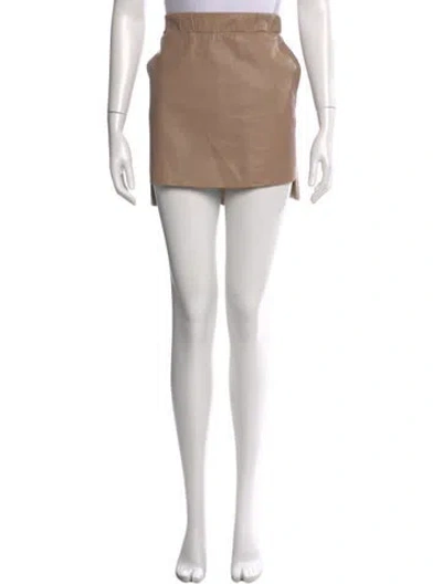 Pre-owned Neil Barrett Leather Mini Skirt In Neutral