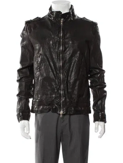 Pre-owned Neil Barrett Leather Moto Jacket In Multi