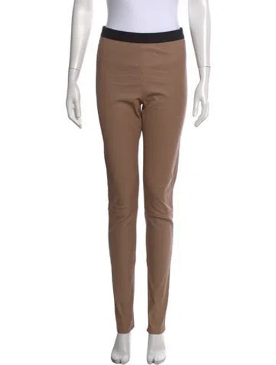 Pre-owned Neil Barrett Leather Skinny Leg Pants In Brown