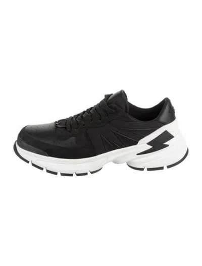 Pre-owned Neil Barrett Leather Sneakers In Black/white