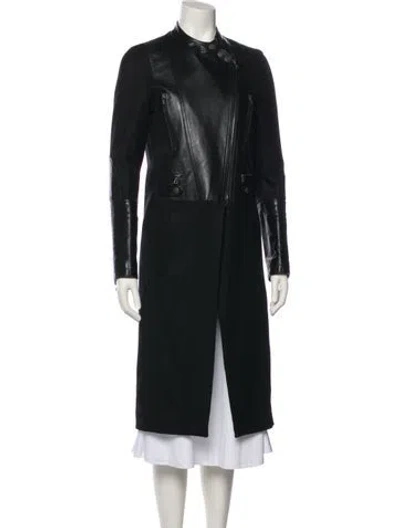 Pre-owned Neil Barrett Leather Trench Coat In Black