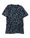 Neil Barrett Leopard Print T-shirt In Grey Cotton In Grey