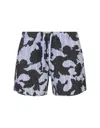 Neil Barrett Light Blue And Blue Printed Swimwear In Blue
