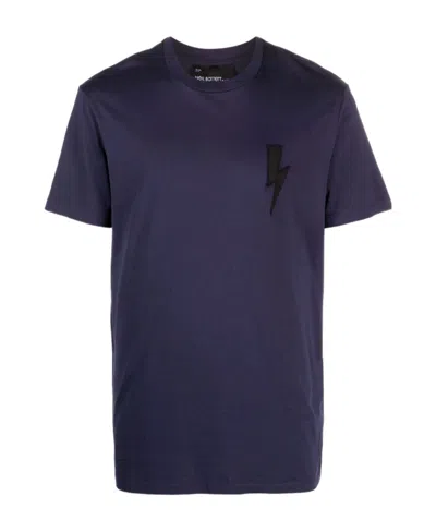 Neil Barrett Lightening-patch T-shirt In Black