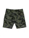 Neil Barrett Lightning Bolt-print Cotton Shorts In Green