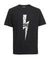 Neil Barrett Lightning Bolt Print T-shirt In Black