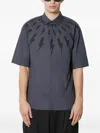 Neil Barrett Lightning Bolt Shirt In Blue