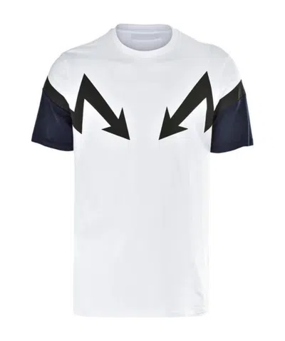 Neil Barrett Lightning Pattern T-shirt In White