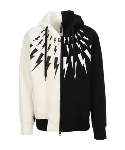 Neil Barrett Lightning Print Leisure Jacket In Black