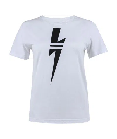 Neil Barrett Lightning Printed Logo T-shirt In White