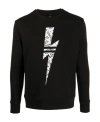 Neil Barrett Lightning Printed Pullover In Black