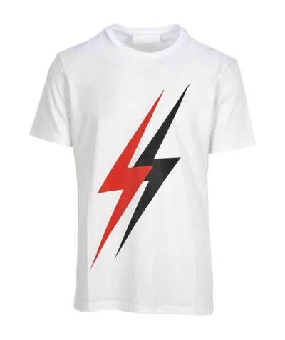 Neil Barrett Lightning Printed T-shirt In White