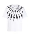 Neil Barrett Slim Fit Fairisle Thunderbolt Crew-neck T-shirt In White