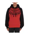 Neil Barrett Lightning Printing Hooded Sweater In Red